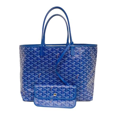 goyard blue bag with gold crown|second hand blue goyard bag.